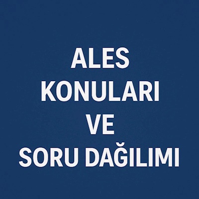 2026 ALES Konuları ve Soru Dağılımı